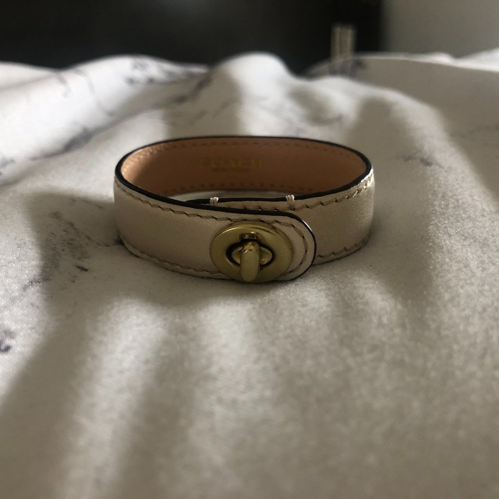 Ivory Coach Leather Bracelet